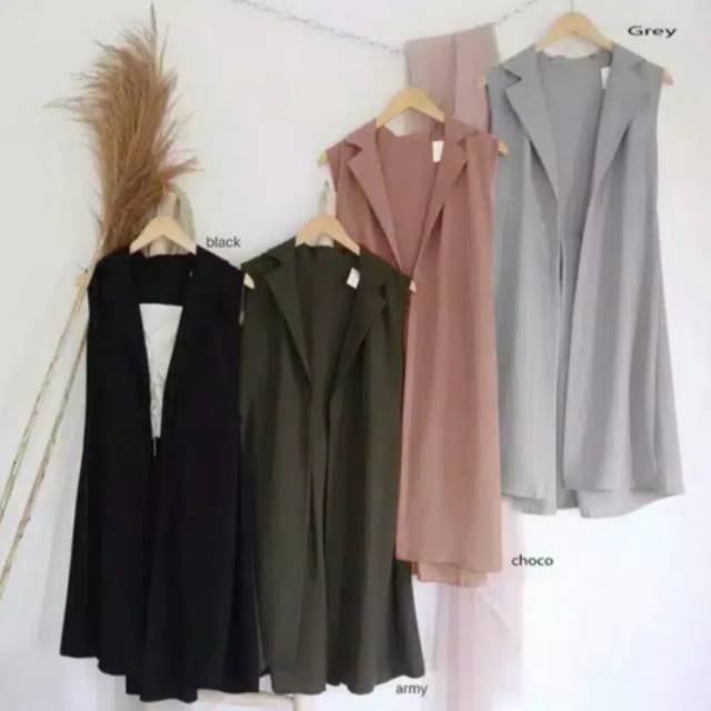 CARDIGAN TANPA LENGAN POLOS OUTER WANITA POLOS OUTER WANITA TANPA LENGAN