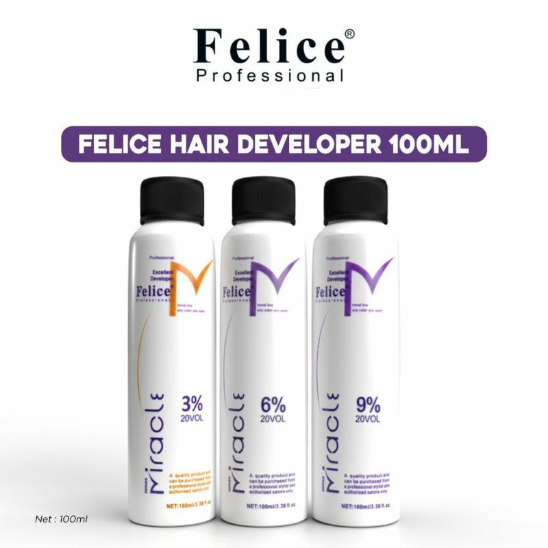 FELICE Hair Developer 3% 6% 9% 12% 100mL | Peroxide Kecil | Oxidant