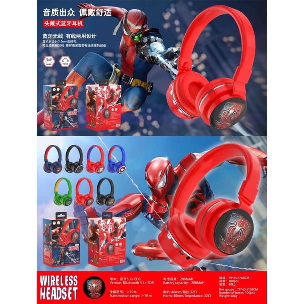 [ NM- MARVEL ] HEADPHONE BANDO BLUETOOTH / WIRELESS TYPE  NM-02 KARAKTER MARVEL AVENGERS