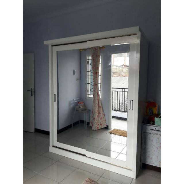 Lemari 2 Pintu  JUMBO sleding full kaca