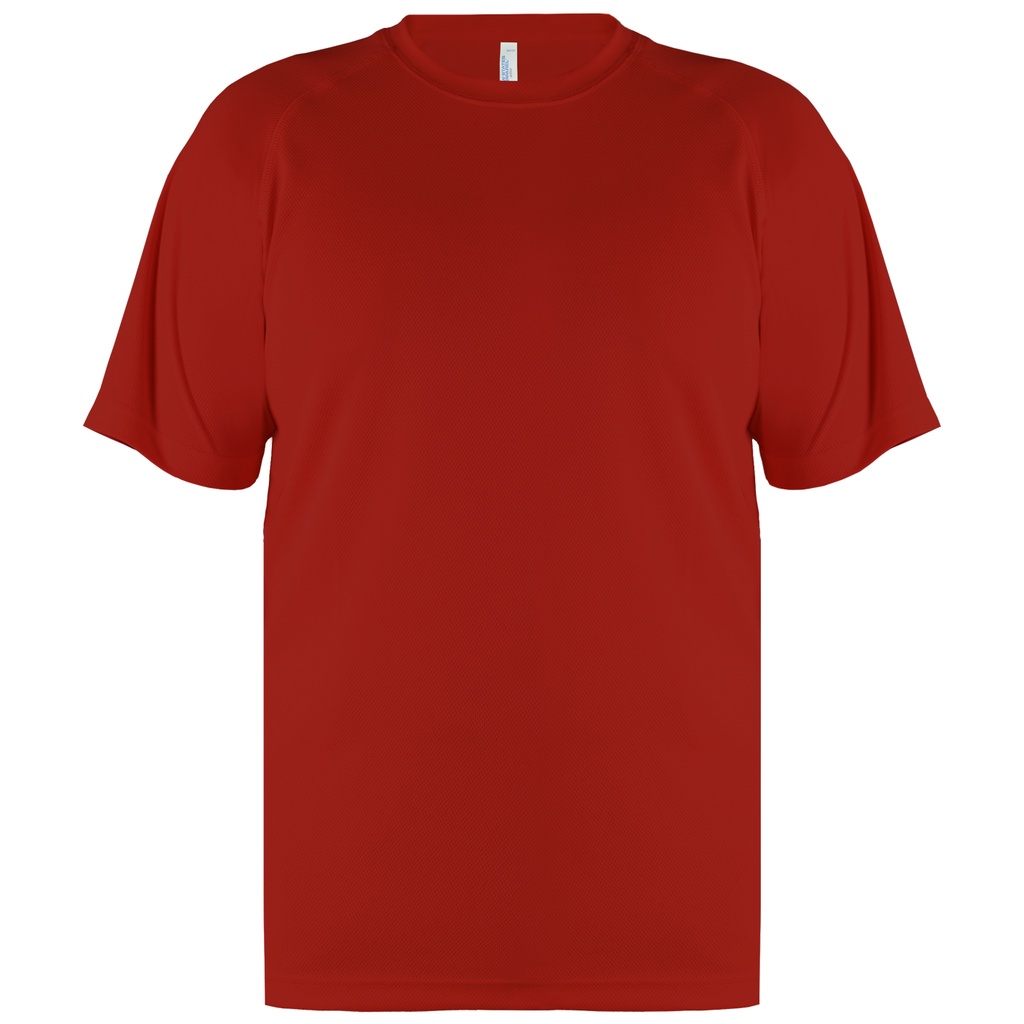 NEW STATES APPAREL Kaos Polos Olahraga Pria dan Wanita Lengan Pendek Dri Fit Satu Warna S-2XL -2700-RED