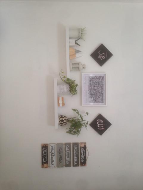 Kaligrafi Kufi Ayat Kursi Classic Hitam Putih Uk 30x40