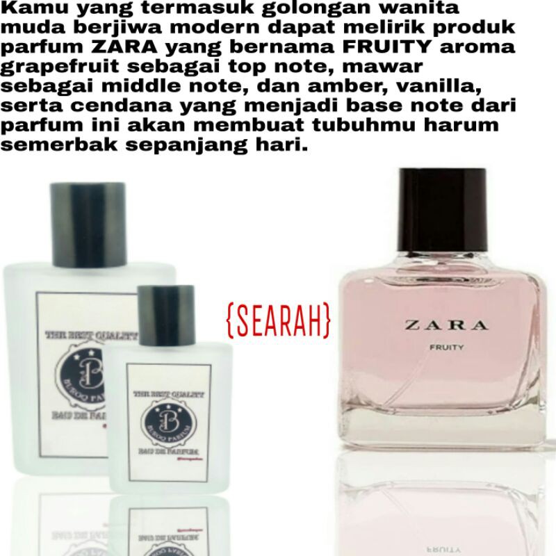 PARFUM Z4R4 FRUITY INSPIRED PARFUME WANITA WANGI SEGAR BUAH SEDANG