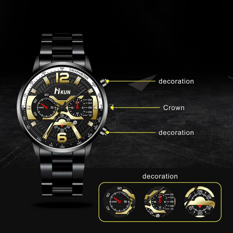 (BISA COD) Jam Tangan Pria Original Milenial Jam Cowok Stainless Steel Casual Jam Arloji Cowok Besi Quartz Modern Kekinian Formal