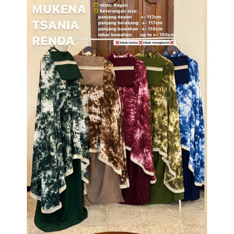 Mukena Tsania Renda|Mukena Jumbo|Mukena Tiedye|Mukena Warna