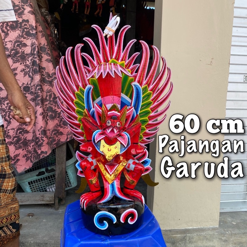 Patung Garuda Kencana Kayu 60 cm -  Pajangan Garuda Kayu - Patung Garuda Bale Dangin - Garuda Bali -