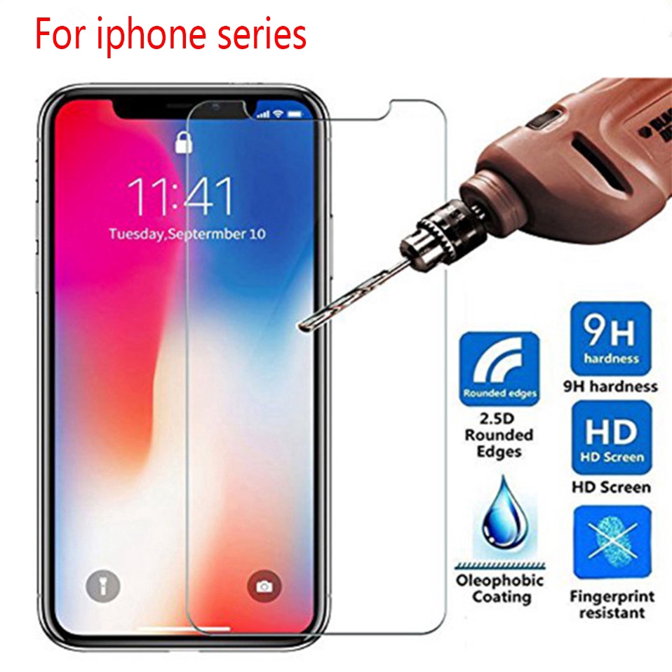 Tempered Glass Pelindung Layar 9H HD Anti Gores untuk iPhone 6 / 7 / 8 / 6S Plus