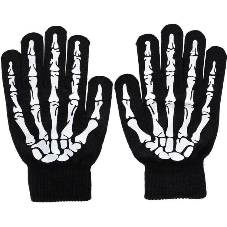 Sarung Tangan Touch Glove Skull Skeleton Design for Smartphone - Black