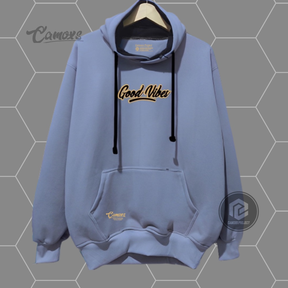 Sweater Hodie Pria Distro Flece Tebal Sweatshirt Hoodie Original Camoxs Warna Abu Paralon Switer Huddie Terlaris