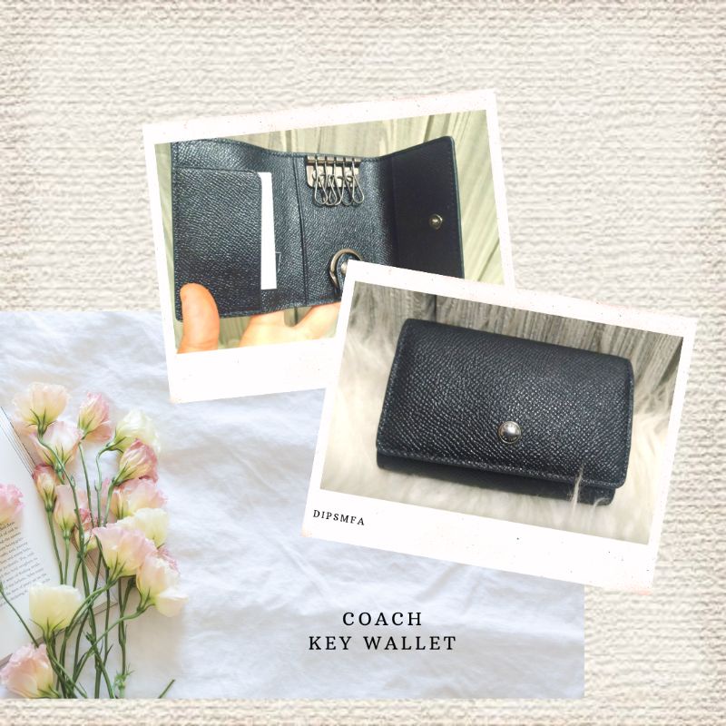 Coach Key Wallet Ring Black