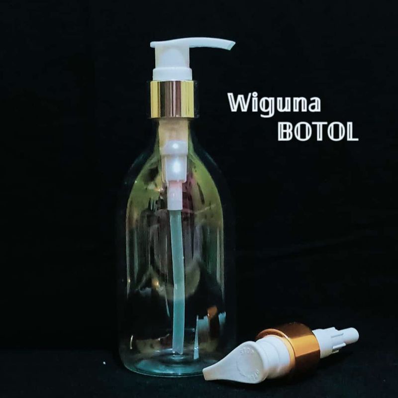 Botol Pump 300ml / Botol 300ml Tutup Pump Lotion Ring Alumunium