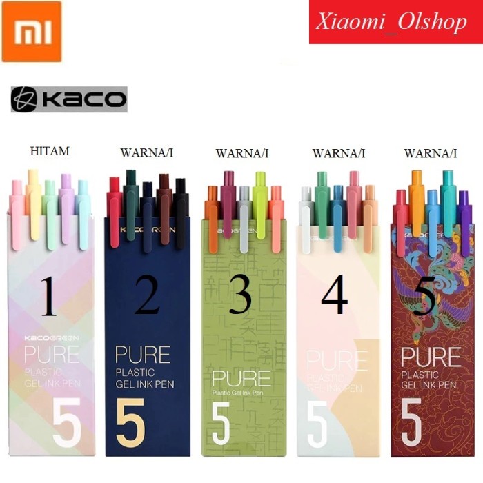 

TERBARU Xiaomi KACO Sign Pen Durable 0.5mm 5pcs/Pack - PULPEN PENA - TINTA WARNA/I 5