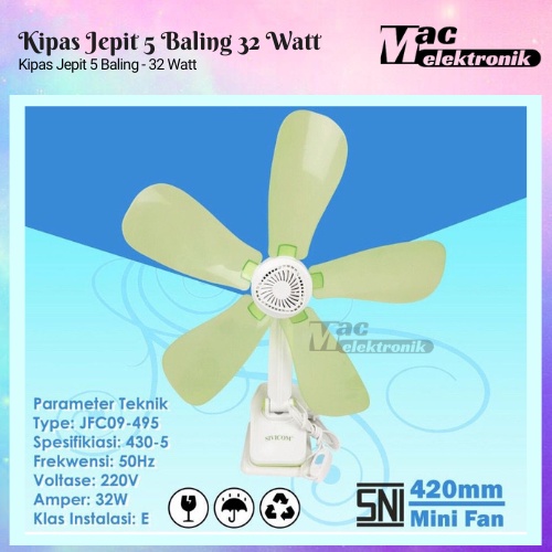 KIPAS ANGIN JEPIT MINIFAN 32watt - SIVICOM SNI KIPAS ANGIN SIVICOM