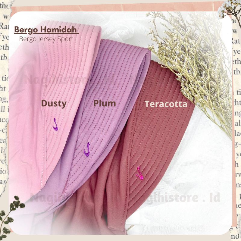 ✨NAGIHI✨ Bergo Hamidah / Bergo Jersey menutup dada / Hijab jersey