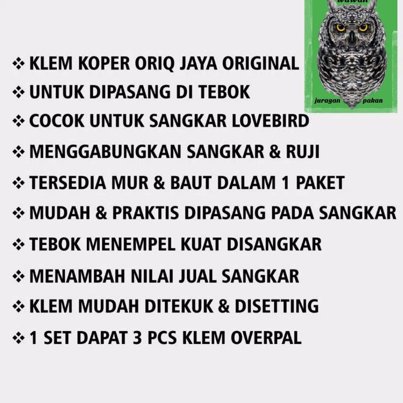 klem koper oriq jaya, klem tebok