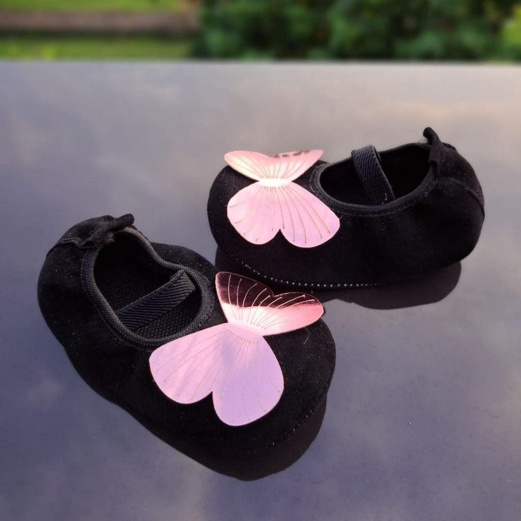 VINANDOZ PRP10 Sepatu baby bayi prewalker 1_12 bulan motif Pita Kupu kupu bahan bulu lembut