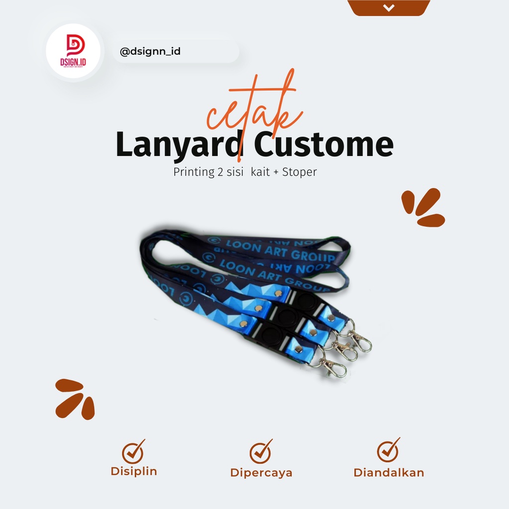 

Cetak Custom Tali ID Card Lanyard Full Color