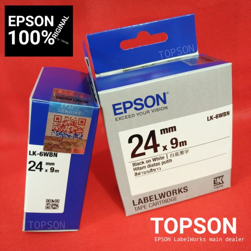 

EPSON LK-6WBN 24mm black on white tape | LW-600P LW-1000P LW-Z900FK