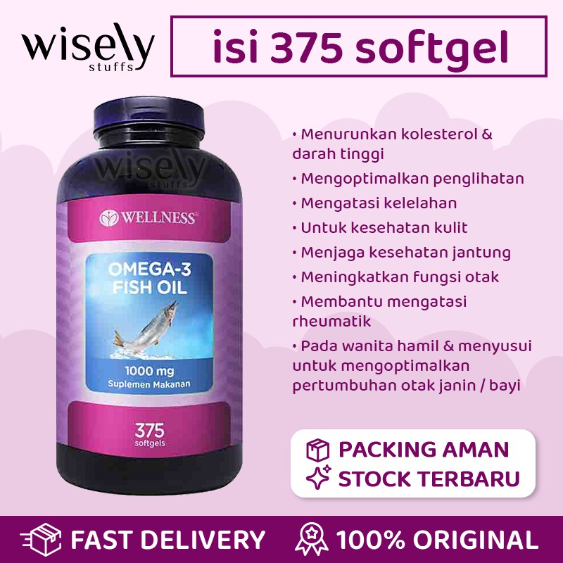 Wellness Natural Omega 3 Fish Oil 1000 Mg 75 150 375 Tab Bpom Indonesia