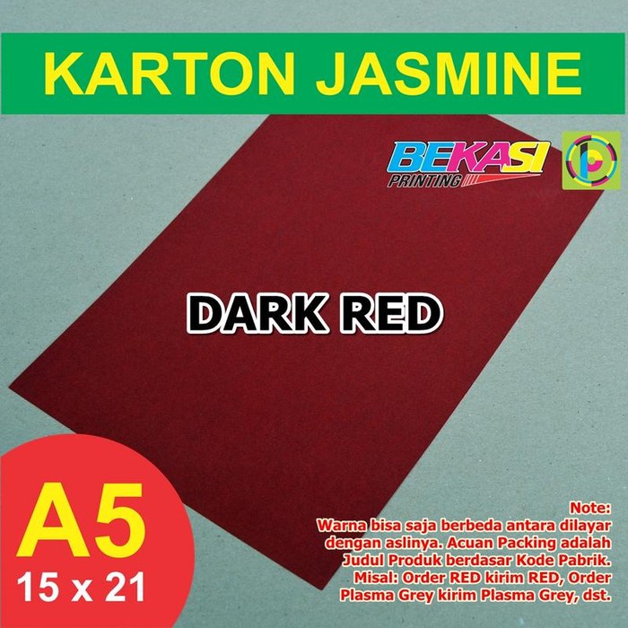 

Order Langsung Kertas Karton Jasmine A5 - DARK RED Diskon