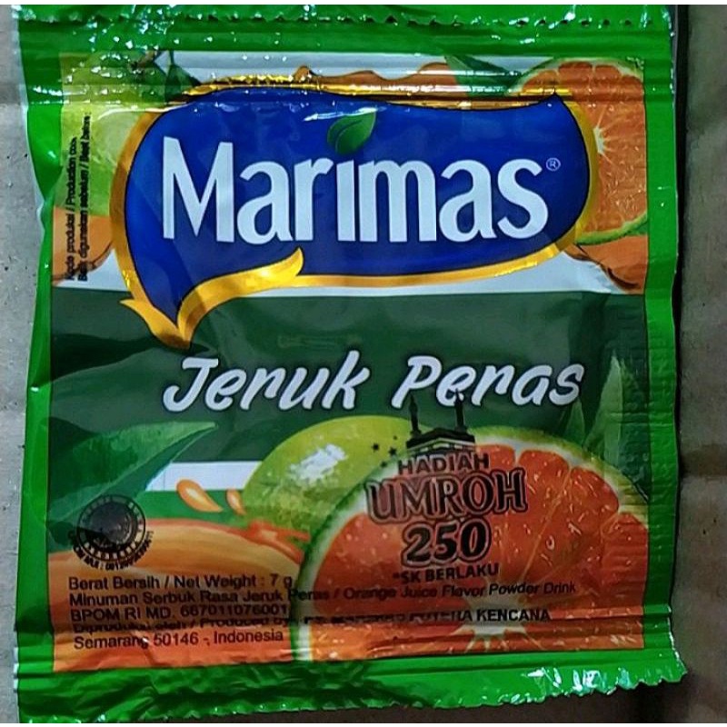 

Serbuk Minuman Marimas Rasa Jeruk Peras Eceran Kemasan 8 gr