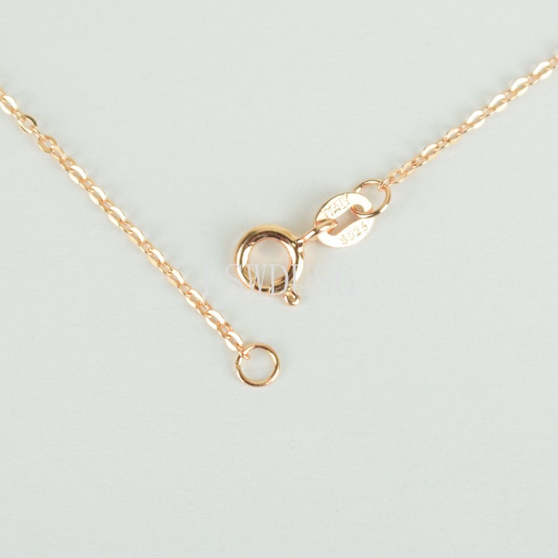 925 rantai perak Kalung berlapis rantai emas mawar Flash Cross rantai Panjang Yang Berbeda 18 K Berlapis Emas Sederhana Fashion Jewelry