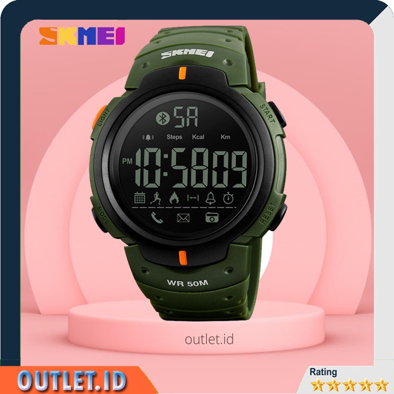 Jam Tangan Pria Smartwatch Bluetooth SKMEI ORIGINAL WR 50M Outlet.id