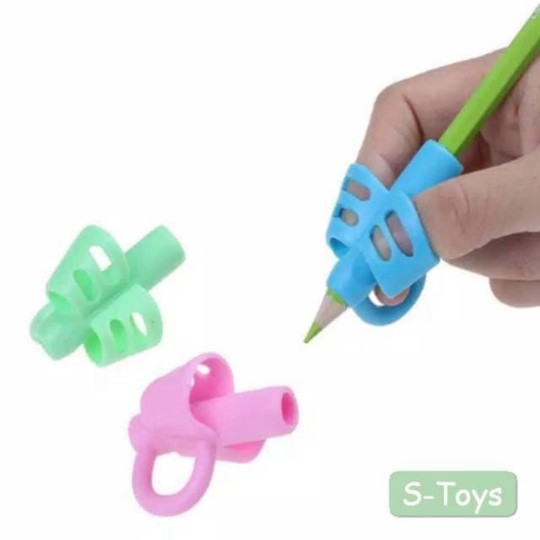 

Mainan Edukasi Terapi Menulis Two Hole Ring Pencil Grip Pensil Alat Bantu Menulis