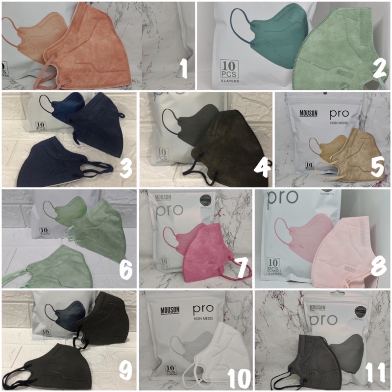 Masker Mouson KN95 Pro Warna 10pcs