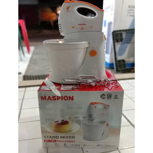 PAKET mixer Maspion MT-1194. Stand Mixer Serbaguna ada tutup bisa berputar ORIGINAL