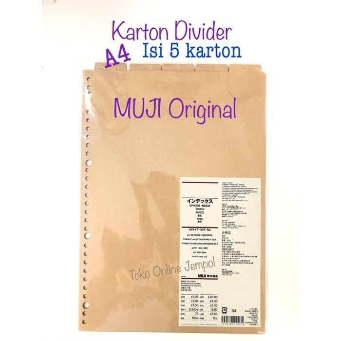 

A4 file divider karton pembatas binder muji dokumen 110272 atk0894mj