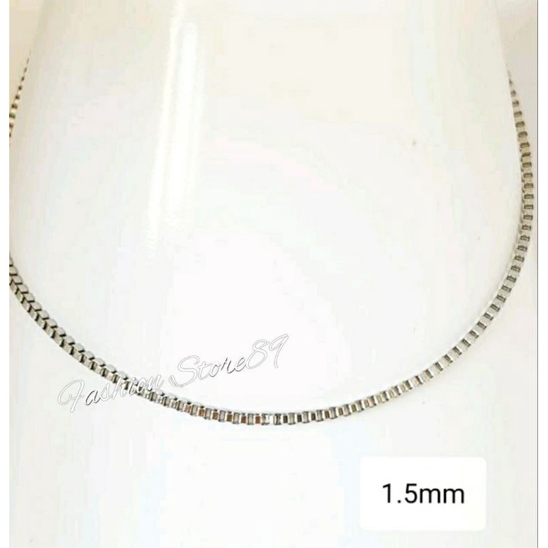 Kalung Titanium itali Silver Import Pria &amp; Wanita