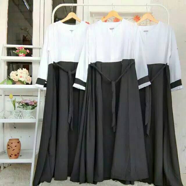 KN44LH GAMIS DINAS PNS HITAM PUTIH PEMDA SIZE LENGKAP S M L XL XXL XXXL SUPER JUMBO SERAGAM NGAJI PE