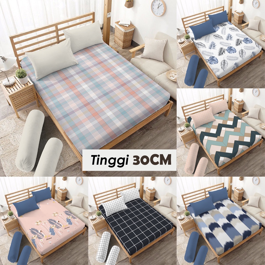 Sprei Kintakun 180x200 | 160x200 Tinggi 30CM Seprei Minimalis - Anak - Kotak Aesthetic