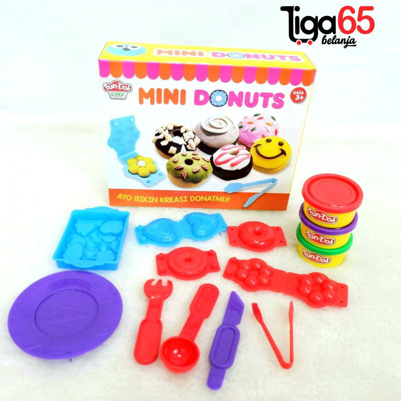 Fun Doh / Lilin Mainan Anak / Mainan Edukasi / Clay / Mini Donuts / Fun Dough Mini Donuts