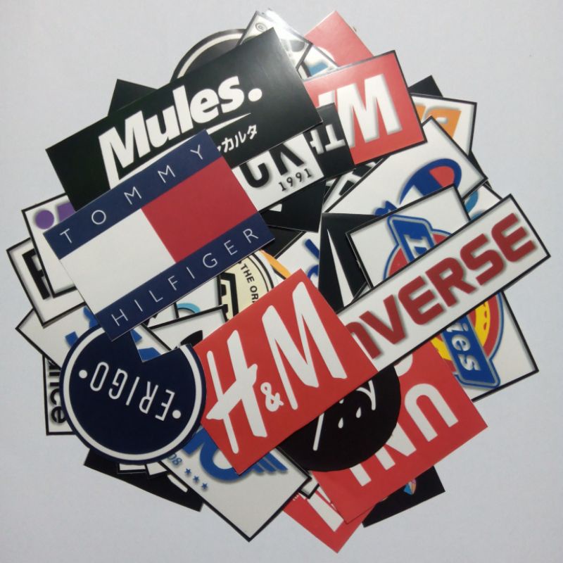 

Sticker Stiker Pack Logo Brand Distro Lokal, Stiker Erigo 3second H&M Bloods Supreme, Stiker Motor Mobil Hp Laptop Anti air