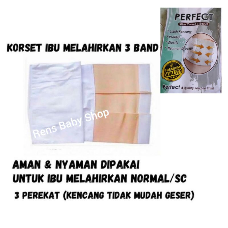 PERFECT XL LADIES JELITA Gurita korset sabuk ibu melahirkan 3 ban / kretek / karet premium ukuran jumbo besar