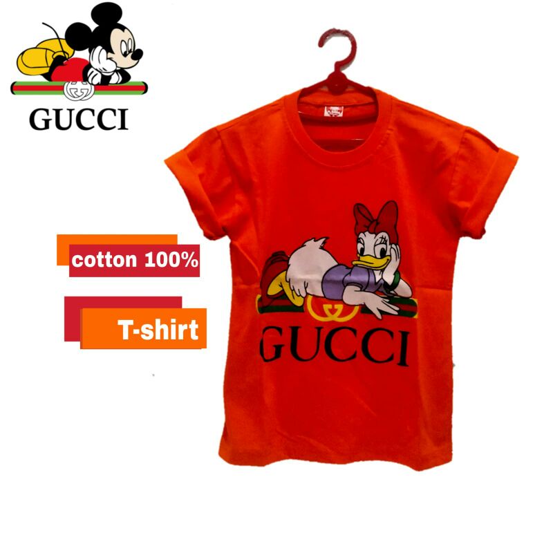 REALPIC 100% kaos cotton anak cewe 1-11th donal bebek pita bisa cod ini