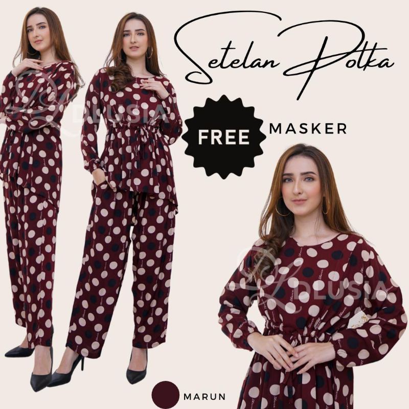 Daster Arab Setelan POLKA One Set Rayon India