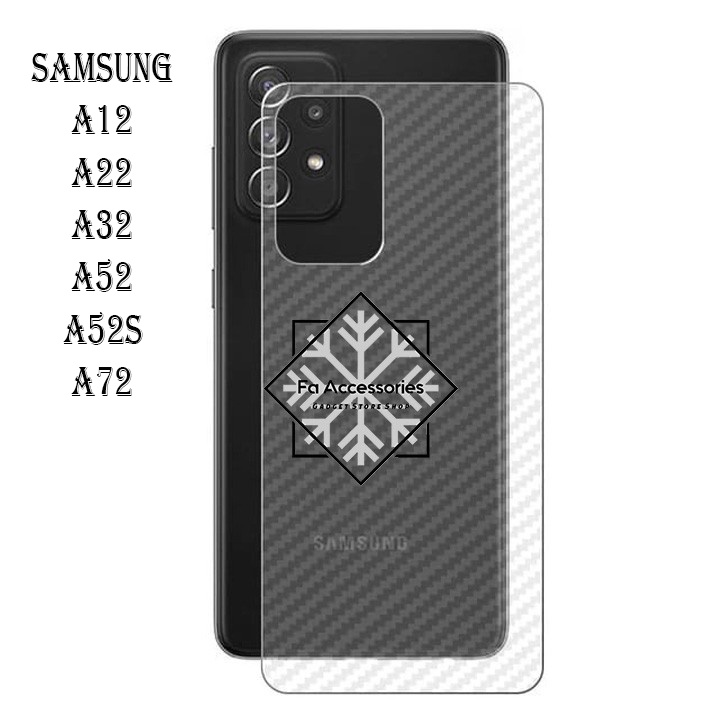 FA SAMSUNG GALAXY A12 A22 A32 A52 A52S A72 A33 A53 A73 S 4G 5G Skin Carbon Back Screen Protector Anti gores belakang