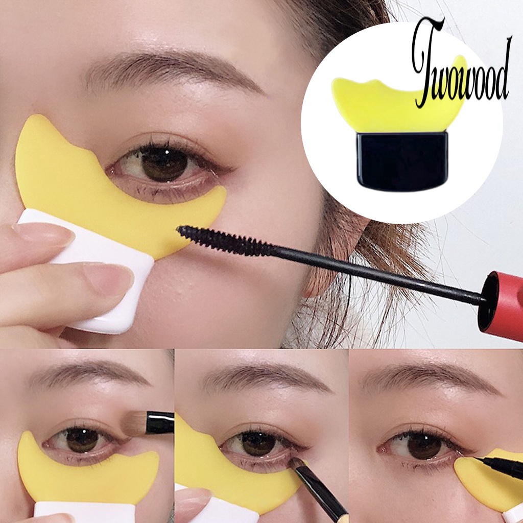 Stensil Eyeliner Bentuk Bulan Sabit Bahan ABS Warna Solid Anti Retak Tahan Lama Reusable Untuk Alat Makeup