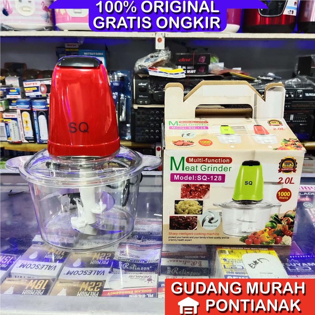 Blender Chopper UKURAN BESAR JUMBO 2 L ( 2 liter ) Kapsul meat grinder food choper listrik SQ 128