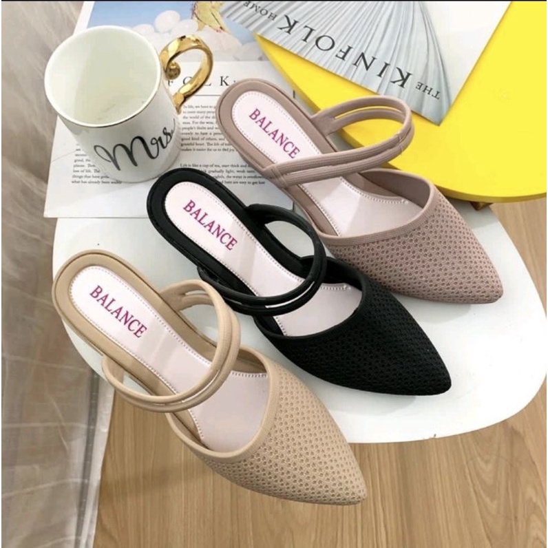 SANDAL WEDGES WANITA BALANCE TINGGI JELLY HAK 3 CM 669 HITAM