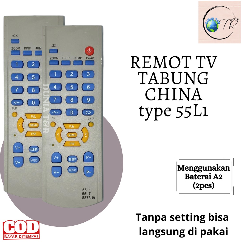 Remot Remote 55L1 TV Tabung Pengganti mesin CHINA