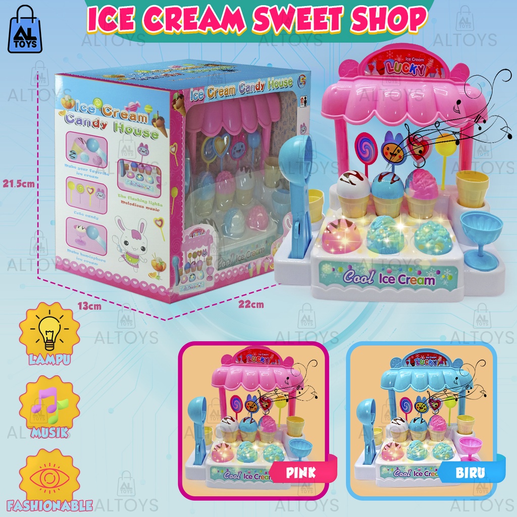 Mainan Toko Jualan Es Krim / Sweet Shop Ice Cream Lampu / Musik LI1