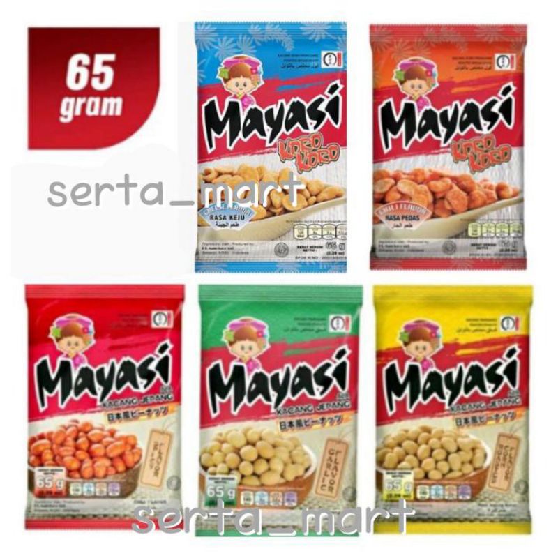 

Mayasi Kacang Jepang - Mayasi Kacang Koro 65gr Spicy / Garlic / Roasted Corn / Keju / Pedas 65gr