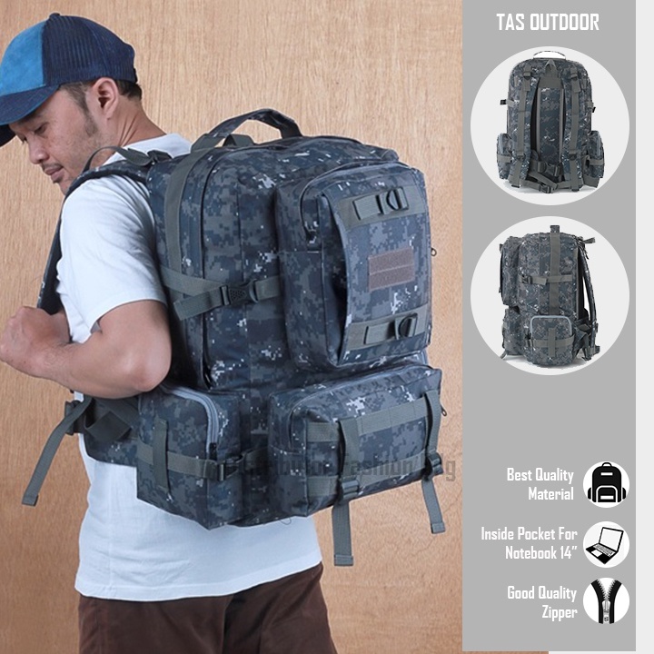 Backpack Semi Carrier Tas Ransel Gunung Army Ransel Taktikal Abu 735