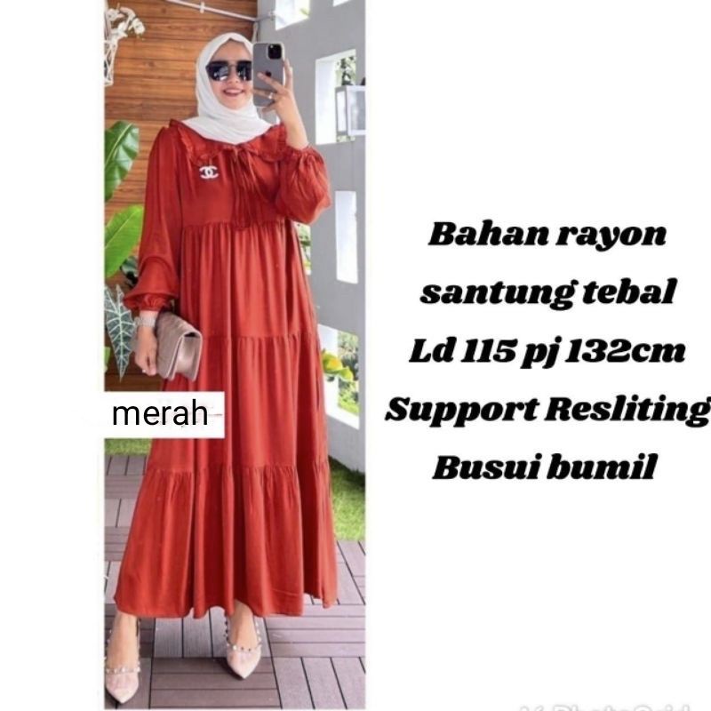 [HC]™ MIDI DRESS GAMIS SUSUN TERLARIS DAN TERMURAH