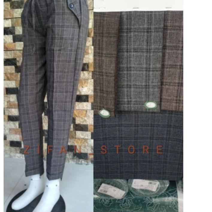 ✪BIG ⚡ALE✪ Celana tartan motif kotak/ Celana wanita kotak kotak/  Baggy pant kotak/ Kain import prod