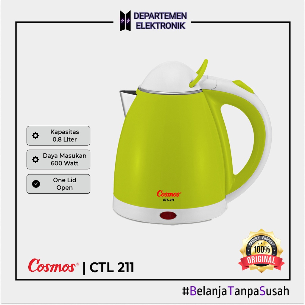 Cosmos CTL 211 – Kettle / Pot / Teko Listrik 0.8 Liter MURAH BANGET / GARANSI RESMI